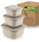 Viwares Frischhaltedosen im 3er Set mit transparentem Ventildeckel, Aufbewahrungsbehälter, Küche, stapelbar, BPA-frei, Kunststoff, Mikrowellen/Kühlschrankgeeignet, 3 Größen (600ml/1100ml/1800ml)