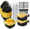 DAJAVE 100 Pack Mini Loaf Tins with Lids, 300ml/10oz Square Mini Loaf Cake Tins with lids Aluminum Small Loaf Cases for Cake, Bread, Dessert (Black and Gold)