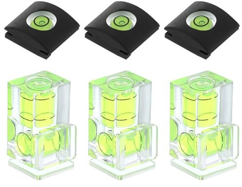 PATIKIL Camera Level Hot Shoe Cover Set, 1 Axis Universal Level Hot Shoes Cover with 2 Axis Bubble Level for Nikon for Fujifilm for Pentax