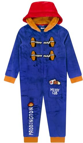 Paddington Bear Boys Onesie | Hooded Kids Onesie | Boys All In One Pyjamas | Blue 4-5 Years