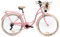 Goetze Mood 28 Zoll Damen Citybike, 18 Zoll Rahmen, 7-Gang Kettenschaltung, V-Bremse, LED-Beleuchtung, Gepäckträger, Komfortsattel, Schutzbleche, Rattankorb mit Stoffeinsatz, Stillvolle New Line!
