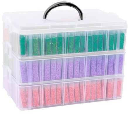 VTG Diamond Painting Storage Container, 240 Grids, Bead Organizer for Art Supplies, Jewelry Craft Storage Box