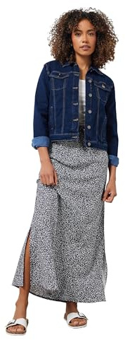 M&Co Blue Abstract Print Linen Maxi Skirt - Women's
