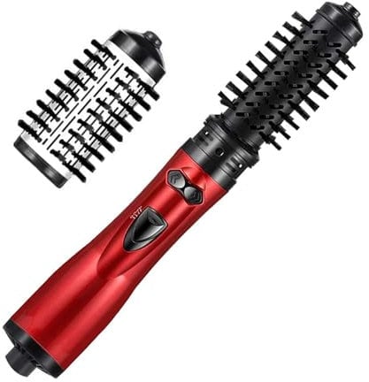 Cepillos de pelo de aire caliente, cepillo secador de pelo giratorio automático, Rizador secador de pelo giratorio 360 intercambiable, Set de peinado multifuncional con 2 cabezales de cepillo para cab