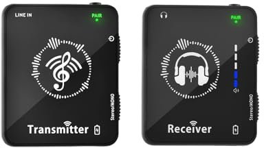 Professional 2,4 GHz Wireless in Ear Monitor Monitor Trasmettitore e ricevitore ricaricabili con suono di alta qualità a bassa latenza per prove band in studio per prestazioni l