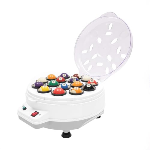 MEHOOSPVN Pool-Ballreiniger-Poliermaschine Profi, 16 Balls Automatischer Billardkugel-Reiniger, 1000RPM Elektrischer Billard Reinigungsmaschine, Poolball-Reiniger mit Bürste & Schraubenschlüssel