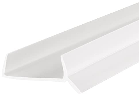 STEIGNER Küchenleiste Abdichtungsprofil für Küchensockel 15mm / 16mm / 17mm, 2m Dichtprofil Weiß