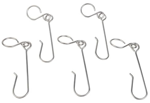 Helilyco Welding Gas Bottle Hook Set, Stainless Steel Cylinder Clip for MAPP/Propane/Cassette/Flat Gas Cans, Silver, 5PCS