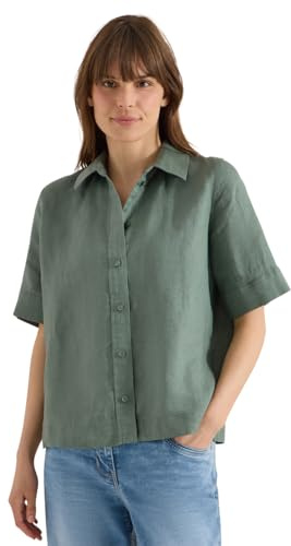 Cecil Kurzarm Bluse aus reinem Leinen just Khaki XXL
