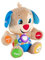 Fisher-Price Lernspaß-Hündchen mit drei Stufen | sprechendes Kuscheltier mit Musik als Kinderspielzeug und Baby Spielzeug | Interaktiver Teddybär, Version: Französisch, FPM44