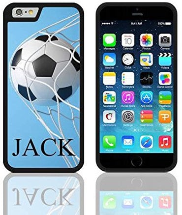 Jackster Trading Ltd Personalised Football in Net with NAME Silicone Case for all Apple IPHONES TPU (iPhone 5/5S, BLACK)