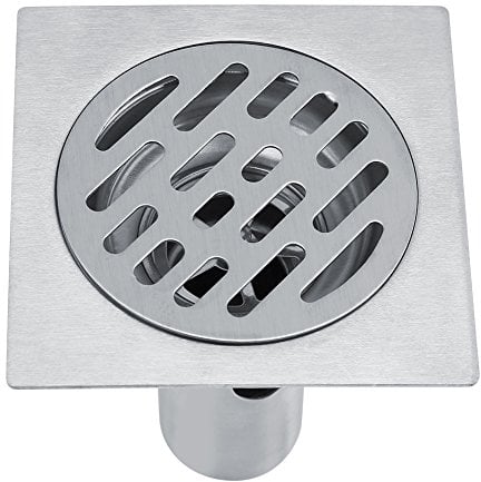 Quadratischer Boden Sieb Abfluss Deckel Verdickter Edelstahl Dusch Boden Abfluss Filter mit entfernbarem Antinosor Sieb und Abdeckung für Boden Wäscherei Küchen Badezimmer