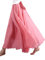 Camilife Gonna Lunga da Donna in Cotone con Doppia Strati Vita Elasticizzata maxigonna Tinta Unita Rosa