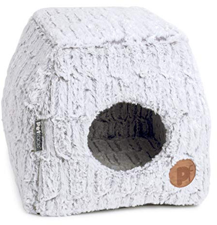 Petface Niche en Peluche pour Chat, lit Igloo de Luxe en Bambou pour Chat