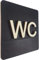 WC Schild Schwarz Holz Toilettenschild Toilette Türschild Damen Herren Piktogramm (14x14cm) (Schwarz)