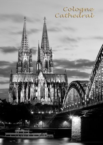Postkarten Set Kölner Dom und Hohenzollernbrücke in Schwarz-Weiß - 10 identische Karten (Dom von Köln auf Postkarte - Postkartenset Postkartensammlung SW) 14145