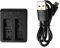 vhbw Dual USB Ladegerät kompatibel mit Rollei Actioncam 625, 610 Kamera Camcorder/Akku - Ladeschale, Ladeanzeige, 4,2 V