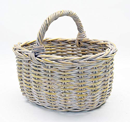 Shabby Pilzkorb aus natürlichem Binsen, geeignet für die Ernte von Pilzen und allen Obstbäumen