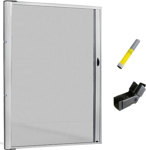 Zanzariera Porta Finestra a Rullo Scorrevole e Riducibile In Alluminio - Fai Da Te (Bianco, 150x250xA)