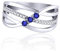 JO WISDOM Damen ring breit silber 925 mit 3A Zirkonia September Geburtsstein Saphirfarbe swarovski Verlobungsring,Schmuck für Frauen