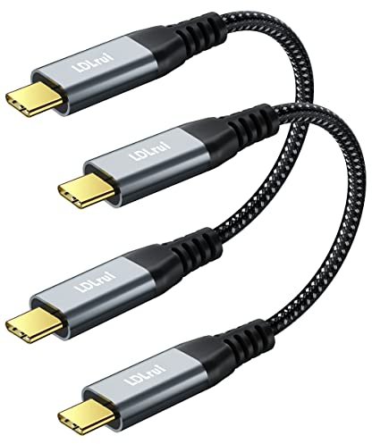 LDLrui Short USB C Cable (30 cm 2Pack), 10Gbps Data Transfer, 4K USB C Video Output Monitor Cable, 100W Type C Fast Charging Cord for Galaxy S22/S21, iPad Pro, Samsung T7, MacBook Pro/Air, and More
