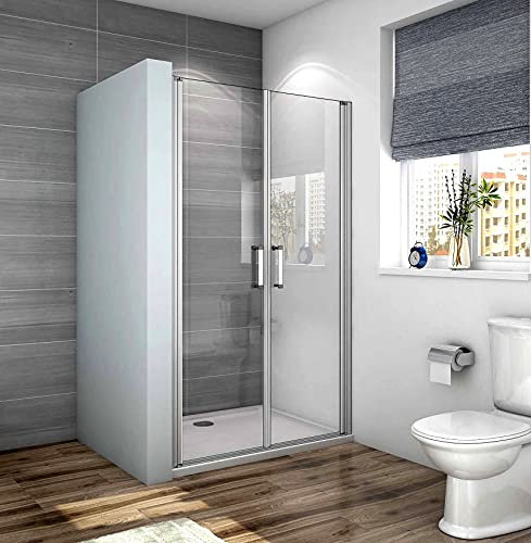 Acezanble 140x185cm Duschtür Nischentür Duschabtrennung Doppel 5mm glas