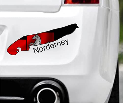 20cm! Hochwertiger Kühlschrank-Auto-Aufkleber-Sticker Decal UV&Waschanlagenfest Norderney-Insel-Niedersachsen D25 Kinder-Zimmer-Schrank-Deko