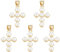 nbeads 5 Stück Goldene Kreuz Anhänger, Natürliche Muschel Perlen Charm Anhänger Mit Messing-Entdeckungen Echt 18K Vergoldet Für Valentinstag Ostern DIY Halsketten Armband Schmucksachen