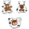 Juego de cortadores de galletas de oso de peluche, 3 piezas de cara de oso y osos de peluche, cortadores de galletas de acero inoxidable, decoración de pasteles de fondant para hornear