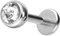 PIERCINGLINE Chirurgenstahl Labret Stecker KRISTALL Piercing Lippe Ohr Nase Silberfarben 4 x 1,2 x 5 mm