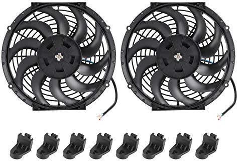 Radiator Cooling Fan, 2pcs 12in 80W Electric Radiator Cooling Fan Universal Accessory for Vehicle