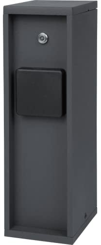 Bold 19400 Pado Aussen-Steckdose-Garten Steckdosen-Säule 3-Fach Stecker in Anthrazit (Lichtsensor | IP44 Outdoor Energie-Säule | 3680 Watt | 30x12x9 cm | Einfache Montage | Plastikfreie Verpackung)