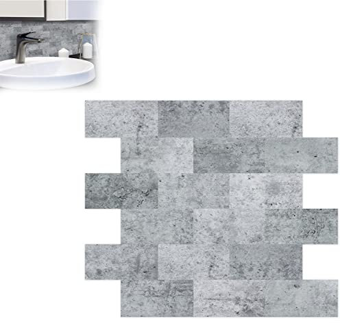 YRHome 10 fogli di texture in legno, piastrelle adesive da parete, per bagno, cucina, bagno, cucina, bagno, modello E