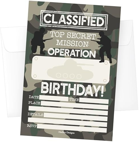 Hadley Designs Camo Kids' Party Invitation