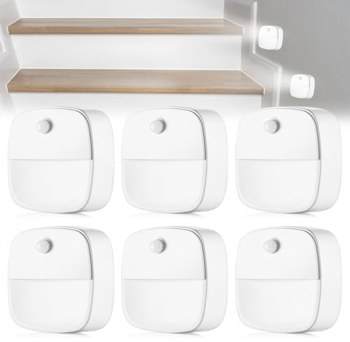 LED-Nachtlicht, Lampe mit Bewegungsmelder, 6 Stück, für den Innenbereich, 6000 K, für Flur, Schlafzimmer, Orientierungslicht