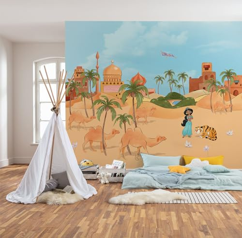 Disney Vlies Fototapete -Make a wish Jasmin - Größe 300 x 250 cm - Kinderzimmer, Tapete, Kindertapete