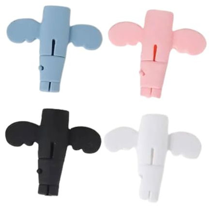 4pcs Silicone Data Cable Protector Styling Cute Mini Data Cable Protective Charging Cover Connector Protector Break