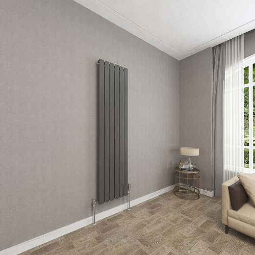 Sky bathroom | 1600x408mm Vertical Designer Radiators Anthracite Flat Panel Single Panel Central Heating Radiator