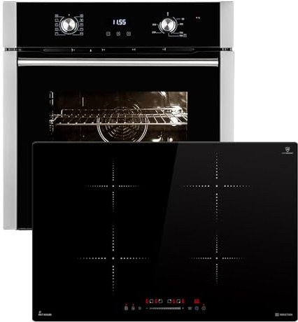 KKT KOLBE Herdset SET8313HCIH877RL, Backofen und Induktionskochfeld | 60 cm Backofen EB8313HC, 77 cm Induktionskochfeld IH87704RL, Pizzafunktion, Grill, Umluft, Heißluft, Automatik-Timer