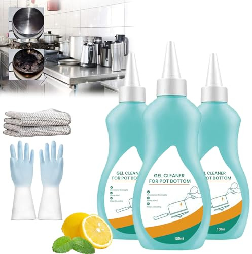 Magic Gel Cleaner for Pots and Pans, Professional Gel Cleaner for Pot Base, Black Pot Bottom Cleaner, Pot Bottom Cleaner, Black Dandruff Cleaner, Gel Cleaner for