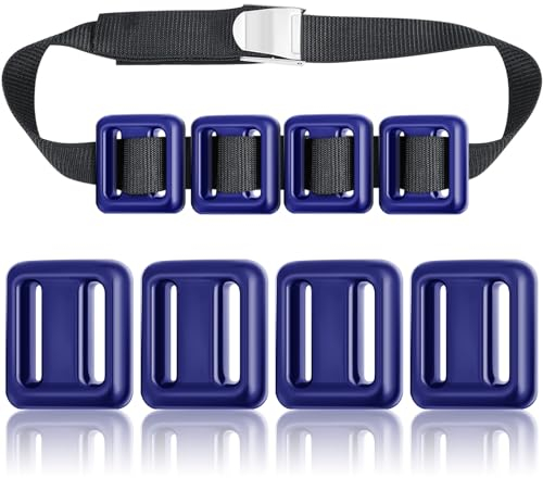 Tellegloww 4 Pcs Dive Weights Belt for Scuba Diving Coated Dive Weights Nylon Dives Belt with 1 Metal Quick Release Buckle for Free Diving Spear Fishing(2.2 lb,Black)