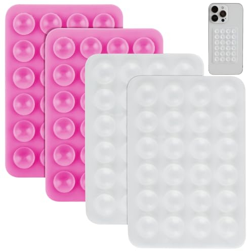 WY LIGHTING LEVEL 4 Stück Silikon Handyhalterung Saugnapf Handy Saugnapf Smartphone Halterung Auto Saugnäpfe Handyhalter Autohalterung Kompatibel für Alle Handy-Modelle(2 Farben)