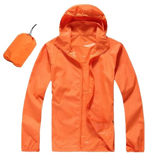 Caxndycing Veste de pluie pour homme - Imperméable - Respirant - Léger - Avec capuche - Coupe-vent pliable - Veste fonctionnelle légère - Veste de loisirs - Protection solaire - Pliable - Ultra