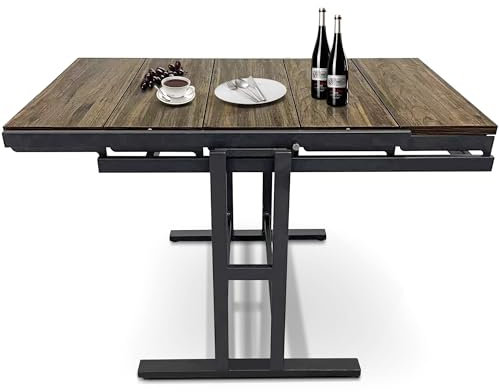 Table Console Pliable Ensemble de Table à Manger Extensible, Table à étagères Convertible Peu encombrante, Table à Manger de Cuisine Polyvalente Transformable en étagère, étagère Convertible