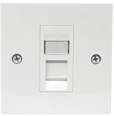 Evoges Multi-Purpose Ethernet Wall Socket, Single RJ45 Port, CAT6/CAT5E/CAT5 Compatible Network Cable LAN Keystone Jack White