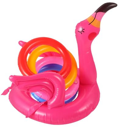 BESPORTBLE 1 Satz Aufblasbare Flügel Flamingo Wurfspielzeug Werfen Flamingo-partyzubehör Wurfspiele Ringwurfspielzeug Pool-Spiele Aufblasbares Wurfspiel Aufblasbares Ringwurfspiel PVC
