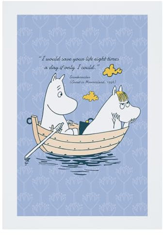 Moomin Poster mit Zitat Save Your Life im Moominland Snorkmaiden, A3, Wandkunst, Poster