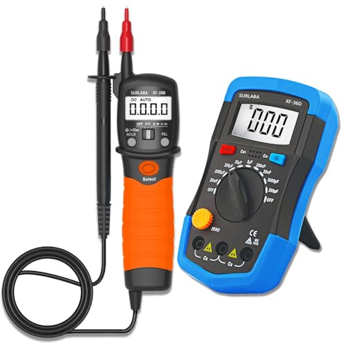 SURLABA Digitales Kapazitätsmessgerät + Multimeter Spannungsprüfer Set