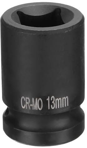 QUARKZMAN Douille à Choc Carrée 1/2 13mm Métrique CR-MO 4 Pointe Standard Noircissante pour Outil Pneumatique de Réparation Automobile