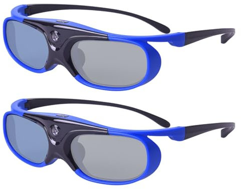 Gafas 3D, obturador activo 3D, DLP Link gafas recargables para proyector 3D DLP Link - Azul 2 unidades